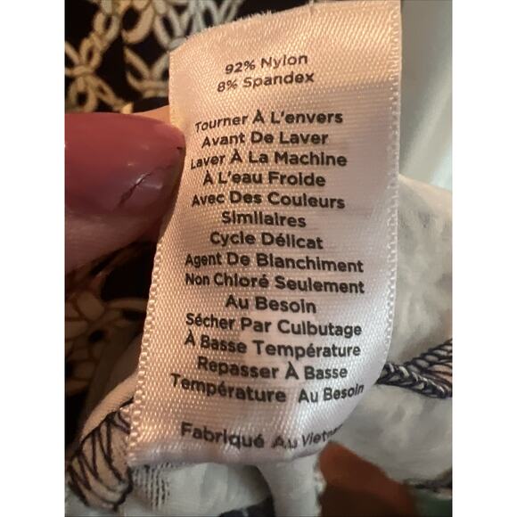 Talbots Navy & White Chain link Fit & Flare Dress Size Large - Picture 6 of 6